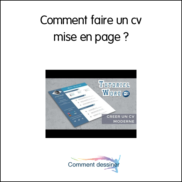 Comment faire un cv mise en page